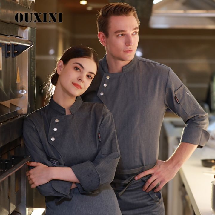 Spring Chef Uniform Restaurant Women's Kitchen Jacket Hotel Mens