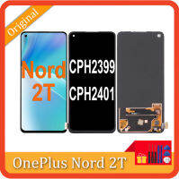 6.43 AMOLED ของแท้สำหรับ Oneplus Nord 2T ชิ้นส่วนจอสัมผัสแอลซีดีของเครื่องแปลงดิจิทัล CPH2401 CPH2399สำหรับ Nord2T LCD Oneplus