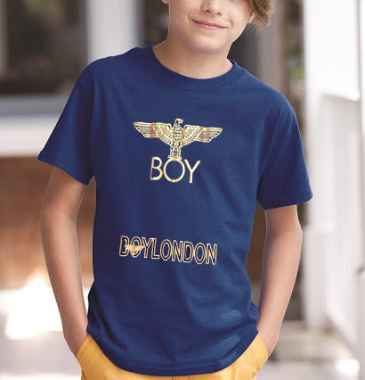 Kids T Shirt Boy London Gold Letter Logo 100% Premium Cotton Short