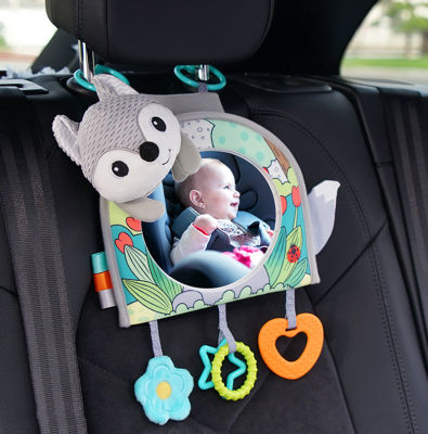 กระจกมองหลังสำหรับเด็กแบบปรับได้ลายสัตว์น่ารักรถกระจกนิรภัยสำหรับเด็ก Auto Back Seat View Mirror For Kids Children