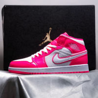 2023 Original J 1 Mid "Pink&amp;White" High Cut Basketball Shoes Casual Sneakers for Men&amp;Women