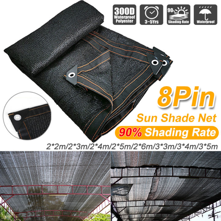 90% Anti-UV Sun Shade Net 8 Pin Sail Canopy 8 Size Home Outdoor