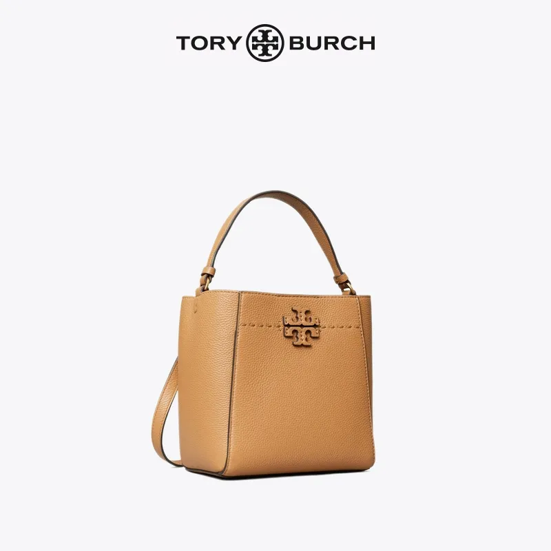 [Authentic] Tory Burch MCGRAW Small Leather Bucket Bag 74956 Black 001 |  PGMall