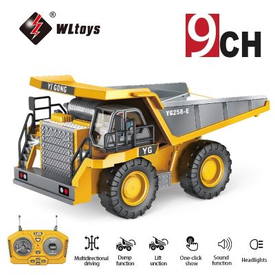 1:24 9CH RC Alloy Dump Truck Car Engineering Vehicle Forklift Heavy Excavator Remote Control Car Toys for Boys Childrens Gifts