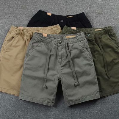 【ready stock】100 Cotton Shorts Mens Shorts Knee-Length Shorts Korean Style Straight Denim Shorts Men Korean Style Casual Shorts