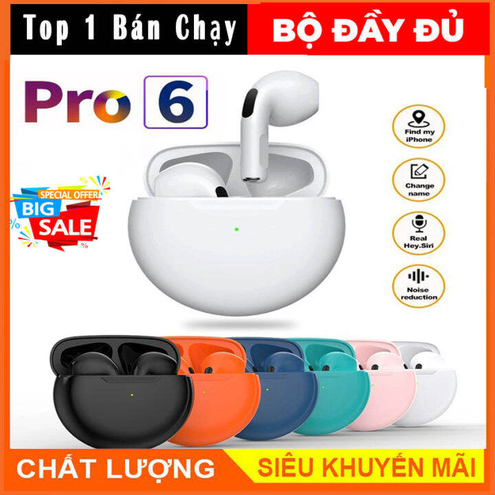 [ Bản Nâng Cấp ] Tai Nghe Pro 6 Tai Nghe Bluetooth Không Dây Pro6 Tai Nghe Không Dây Mini Pro