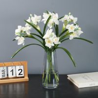 【LZ】▪✽▣  Falso ramo de flores planta artificial narciso não-murchando sem rega realista diy decoração de mesa de plástico suprimentos para casa