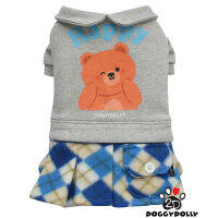 Bigdog -Pet cloths -Doggydolly เสื้อผ้าแฟชั่น หมาใหญ่  ชุดกระโปรง กันหนาว Dress  ไซส์ 11-45 โล BD-W577