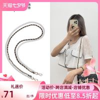 suitable for CHANEL¯ Light luxury pearl shoulder strap black leather chain messenger bag diy accessories strap backpack strap