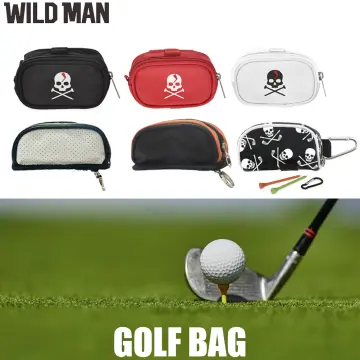 Mini Golf Ball Bag Tee Holder Storage Pouch Portable Skull Golf Zip Handbag  Portable Golf Ball Storage Bag Waist Pouch