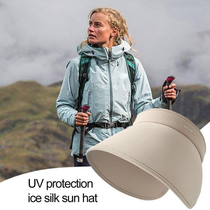 wraparound-spf50-ice-silk-sunscreen-hat-womens-sun-hats-handmade-straw-visor-caps-parent-child-summer-hat-empty-top-beach-hat