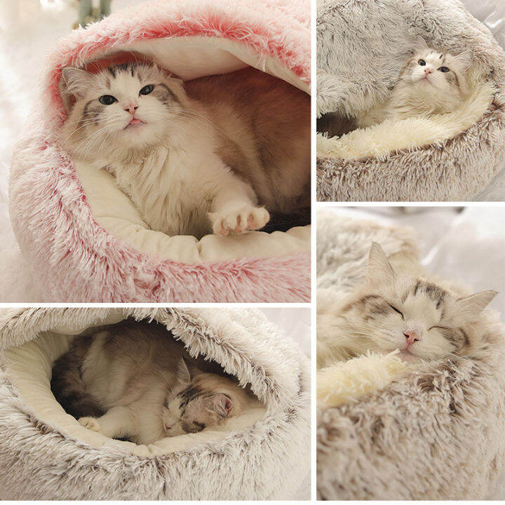 new-style-dog-cat-bed-round-plush-cat-warm-bed-house-soft-long-plush-bed-for-small-dogs-for-cats-nest-2-in-1-cat-animals-bed