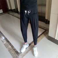 NGHG MALL-Cool mens thin pants trend Thai fashion Nine points pants stretch casual pants