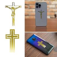 blg 5 Sheets Cross Pattern Metal Sticker Self Adhesive Phone Case Decorative Sticker 【JULY】