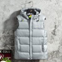 [COD] and winter 2021 new mens outdoor windproof hooded down jacket vest boys trendy brand casual one batch