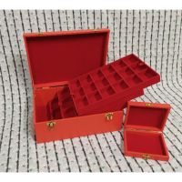 KON กล่องใส่พระ ☼1แถม1  หุ้มหนัง กล่องใส่เครื่องประดับ 3ชั้น54ช่อง กล่องใส่ของ  กล่องพระ