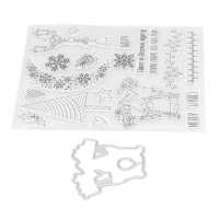 Christmas Clear Stamps Clear Imprint Cute Pattern Transparent Stamp with Die Cut for Card Making DIY Decoration new