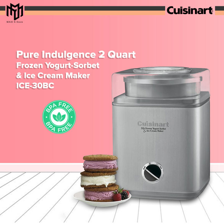 Cuisinart ICE-30BC Pure Indulgence 2-Quart Frozen Yogurt-Sorbet & Ice Cream  Maker, Brushed Stainless 