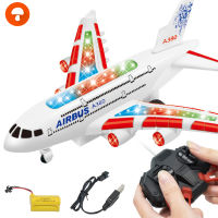 เครื่องบิน RC ของเล่นแอร์บัส A380พร้อมไฟดนตรีขนาดใหญ่ไฟฟ้า-รีโมทคอนโทรล-เครื่องบินของเล่น