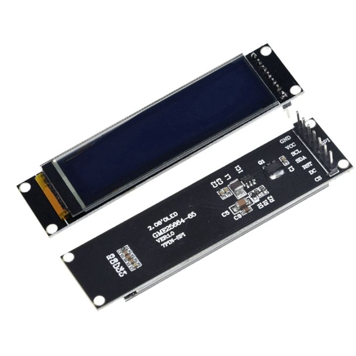 real-oled-display-2-08-inch-256x64-graphic-lcd-module-lcm-screen-white-display-screen-sh1122-controller-support-spi