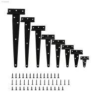 ☏ 2pcs/set T Shape Iron Hinges w/screws 2/3/4/5/6/8/10/12 Inch Black Paint T-Strap Triangle Shed Gate Heavy Duty Barn RV Door Case