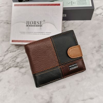 กระเป๋าสตางค์ แบรนด์แท้ Horse 100% พร้อมกล่องแบรนด์ หนังแท้  หนังนิ่ม งานสวย เท่มากๆครับ