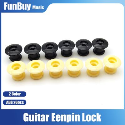 ‘【；】 6Pcs Electric Bass Guitar Strap Lock ABS End Buttons Black/Ivory Straplock Locking Pegs Pins