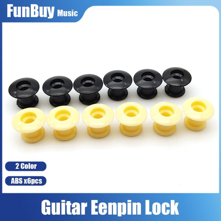 6pcs-electric-bass-guitar-strap-lock-abs-end-buttons-black-ivory-straplock-locking-pegs-pins