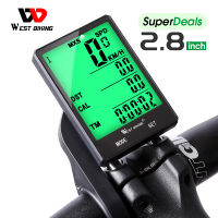 WEST BIKING 2.8 "หน้าจอขนาดใหญ่จักรยานคอมพิวเตอร์กันน้ำแบบมีสายจักรยานคอมพิวเตอร์ Speedometer วัดระยะทางขี่จักรยานนาฬิกาจับเวลา - wangjun1