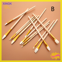 XINGK ชุดแปรงวูลศิลปะเครื่องปั้นดินเผาสำหรับระบายสีเซรามิกเคลือบเงาสีน้ำ12ชิ้น