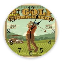 ▲ Prairie Golf Retro Car Round Wall Clock Modern Design Home Living Room Decoration Childrens Room Kitchen Table Clock