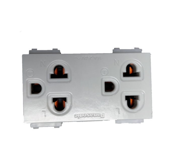 Duplex Outlet with Ground Universal 16A 250V, Duplex Universal Outlet