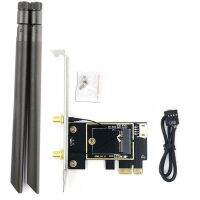 NGFF M.2 to PCIE Wireless Network Card Adapter Card with 8DB Antenna Supports 7260 8265 1650 1675X AX200 AX210