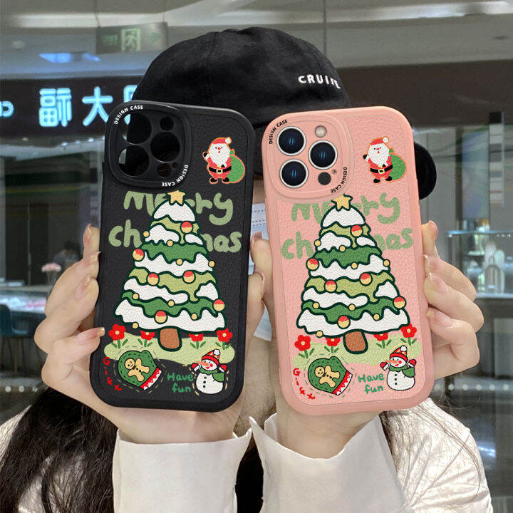 ggk-เคสสำหรับ-oppo-a58-4g-a78-4g-ผิวสัมผัสต้นการ์ตูนคริสต์มาสเคสหลังหนังซิลิโคนเนื้อนิ่มเคสโทรศัพท์ปกหนัง