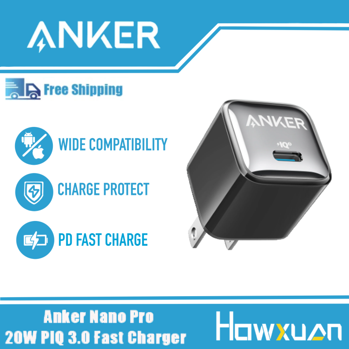 Anker 511 Charger (Nano Pro), Anker Nano Pro, 20W PIQ  Durable Compact  Fast Charger, USB C Charger for iPhone 12/12 Mini/12 Pro/12 Pro Max/11,  Pixel 4/3, iPad Pro, and More 