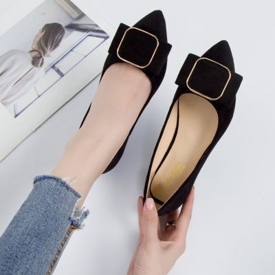 Women Flats Solid Color Black Red Beige Extra Small Size 31 32 33 Big Size 44 45 46 Lady Flat Heel Shoes Flock Leather Slip On