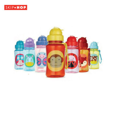 Skip Hop Zoo Straw Bottle กระติกน้ำพร้อมหลอดดูด มีสายคล้องด้านข้าง ง่ายต่อการหยิบจับ 12 ออนซ์