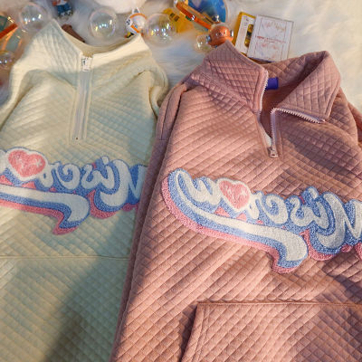 Japanese Preppy Style Letter Print Sweatshirt Korean Long Sleeve Oversize Hoodies Vintage Harajuku Streetwear Pockets Hoodie