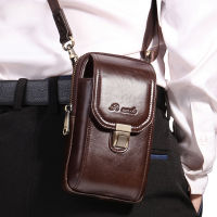 Male Ratro Zipper Mens Waist Bags Small Solid Color Card Holder 6.5 inch Phone Packs Belt Fanny Purse