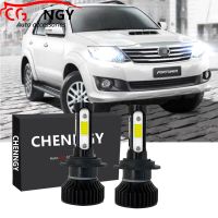 หลอดไฟหน้ารถยนต์ LED ฮาโลเจน สีขาว V4 6000K แบบเปลี่ยน สําหรับ TOYOTA FORTUNER ปี 2011 2012 2013 2014 2015 (1 คู่) เสียบและเล่น