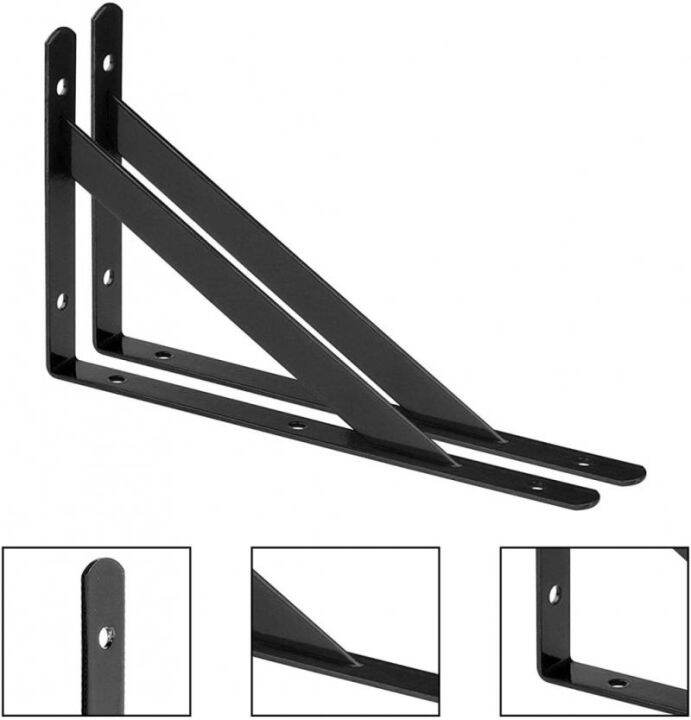 Heavy Duty Shelf Brackets With Screws 8 Pack Black Metal Shelf Brackets