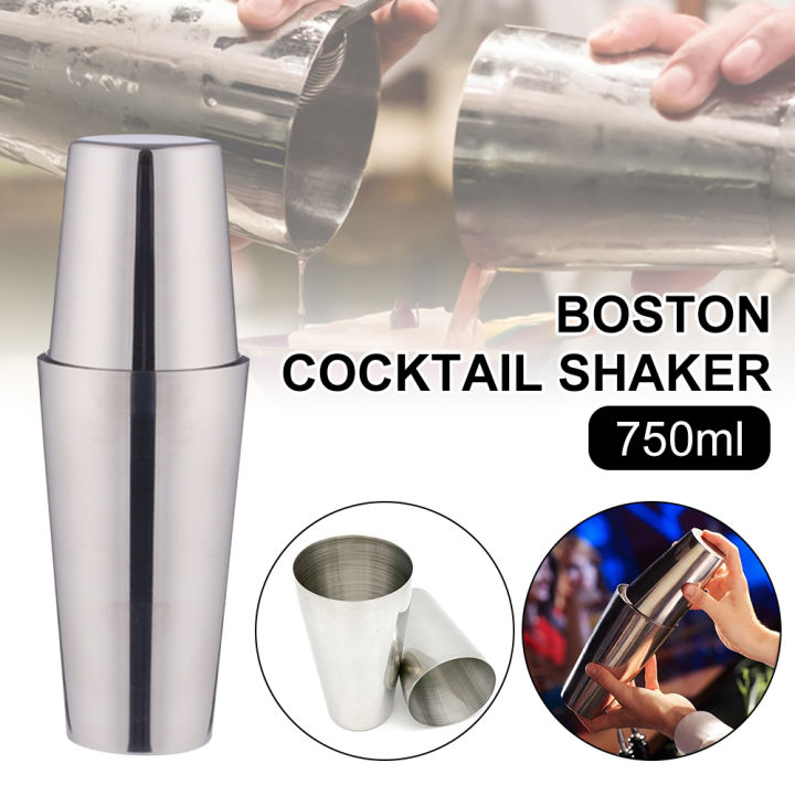 แก้วผสมค็อกเทลชุดอุปกรณ์บาร์เทนเดอร์สแตนเลสมืออาชีพที่เขย่าเครื่องดื่ม-boston-ไม่หนัก500มล-และน้ำหนัก750มล-เครื่องมือบาร์