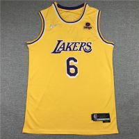 เสื้อบาสเก็ตบอลแบรนด์ Nba ฉลองครบรอบ75th เสื้อบาสเก็ตบอลฤดูกาลใหม่ Lakers James 6เสื้อกั๊กปักลายชุดกีฬาบาสเกตบอลลดล้างสต๊อก