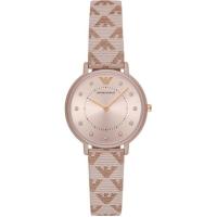 นาฬิกาผู้หญิงEmporio Armani Womens Kappa Pink Leather Strap Watch AR11010