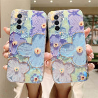 เคสโทรศัพท์ลายดอกไม้สำหรับ Huawei Nova Y70โนวา/โนวา Y71บลูเรย์มันวาวกรอบซิลิโคนกันกระแทก