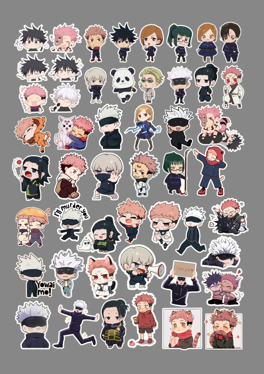 Bộ nhãn dán sticker anime cute phomai que chú thuật hồi chiến ...