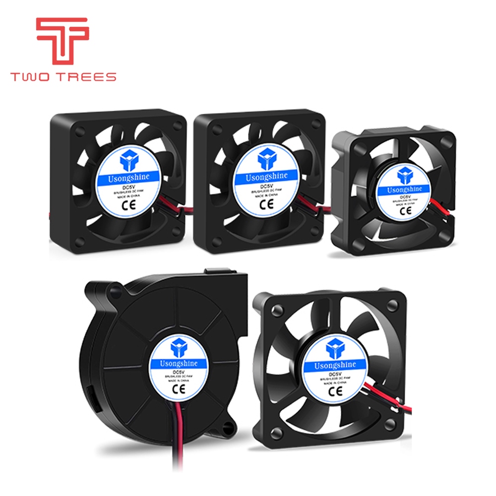 3 Pack Brushless Turbo Cooling Fan 5cm 50mm 50mm x 50mm x 15mm with 2Pin XH2.54 Wire for 3D Printer Extruder Hotend Parts 12V DC 0.1A 5015 Blower Fan 