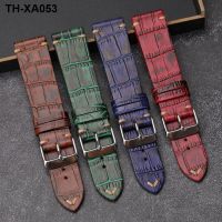 Hand-rubbed leather strap 22MM suitable for Tianwang bracelet ultra-thin and soft