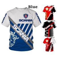 2022ฤดูร้อนผู้ชายแฟชั่นใหม่ Scania รถบรรทุก3D พิมพ์แขนสั้นเสื้อยืด