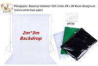 Photography Backdrop thickened 100% Cotton 2M x 3M Muslin Background 3colors (white black green) ฉากหลังการถ่ายภาพหนา 2M x 3Mมัสลินผ้าฝ้าย 100% 3สี ( สีขาว สีดำ สีเขียว )